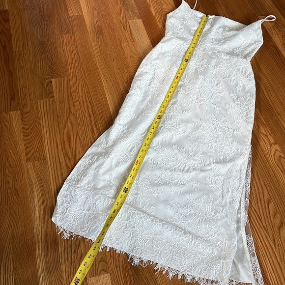 BHLDN Amsale Connie Lace Midi Slip Dress Size 6 Cowl Neck White NWT - Picture 14 of 17